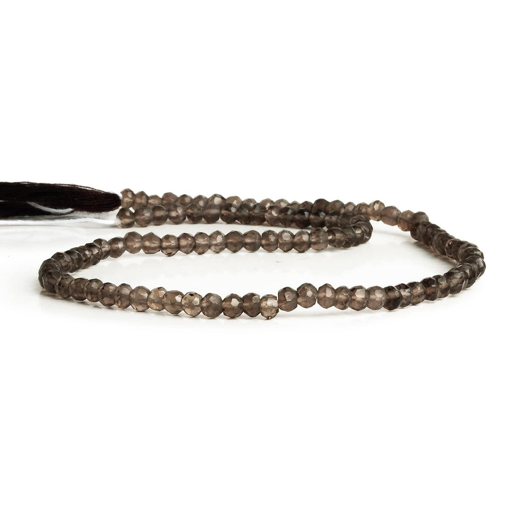 4-4.5mm Smoky Quartz Faceted Rondelles 12 inch 95 beads - The Bead Traders