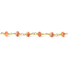 4-4.5mm Sunstone faceted rondelle Gold Chain by the foot - The Bead Traders
