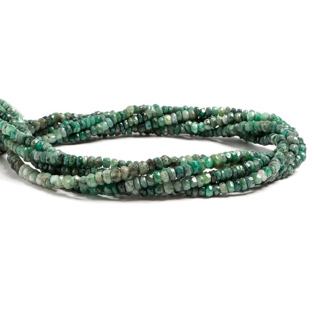 4-5 mm Emerald Faceted Rondelles Beads 14 inch set of 4 strands - The Bead Traders