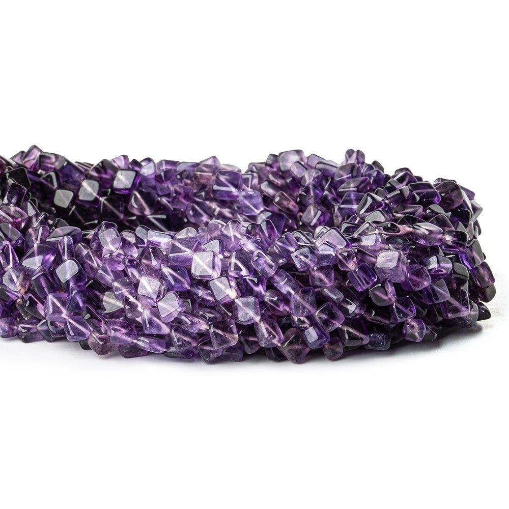 4-5mm Amethyst Straight Drill Plain Diamond Beads, 14 inch 68pcs/st - The Bead Traders