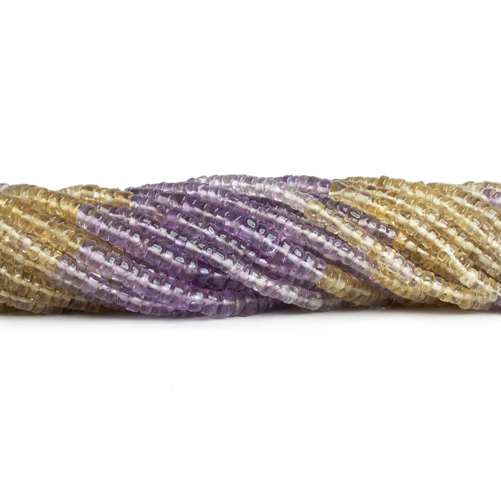 4-5mm Ametrine Plain Heishis 12 inch 120 beads - The Bead Traders