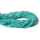 4-5mm Aqua Blue Apatite faceted rondelle beads 13 inch 128 pieces - The Bead Traders