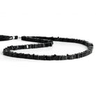 4-5mm Black Spinel Square Heishis 16 inch 180 pieces - The Bead Traders