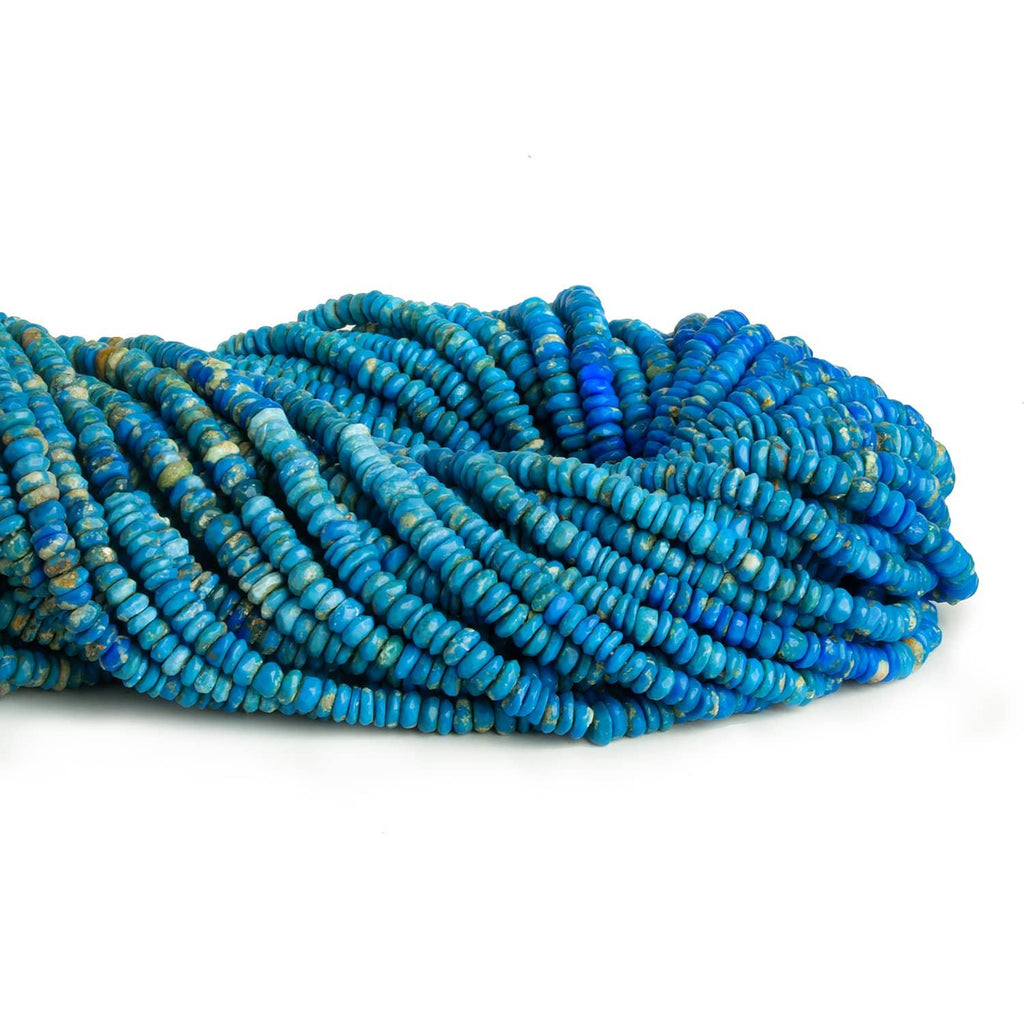 4-5mm Ceruleite Handcut Rondelles 12 inch 165 beads - The Bead Traders