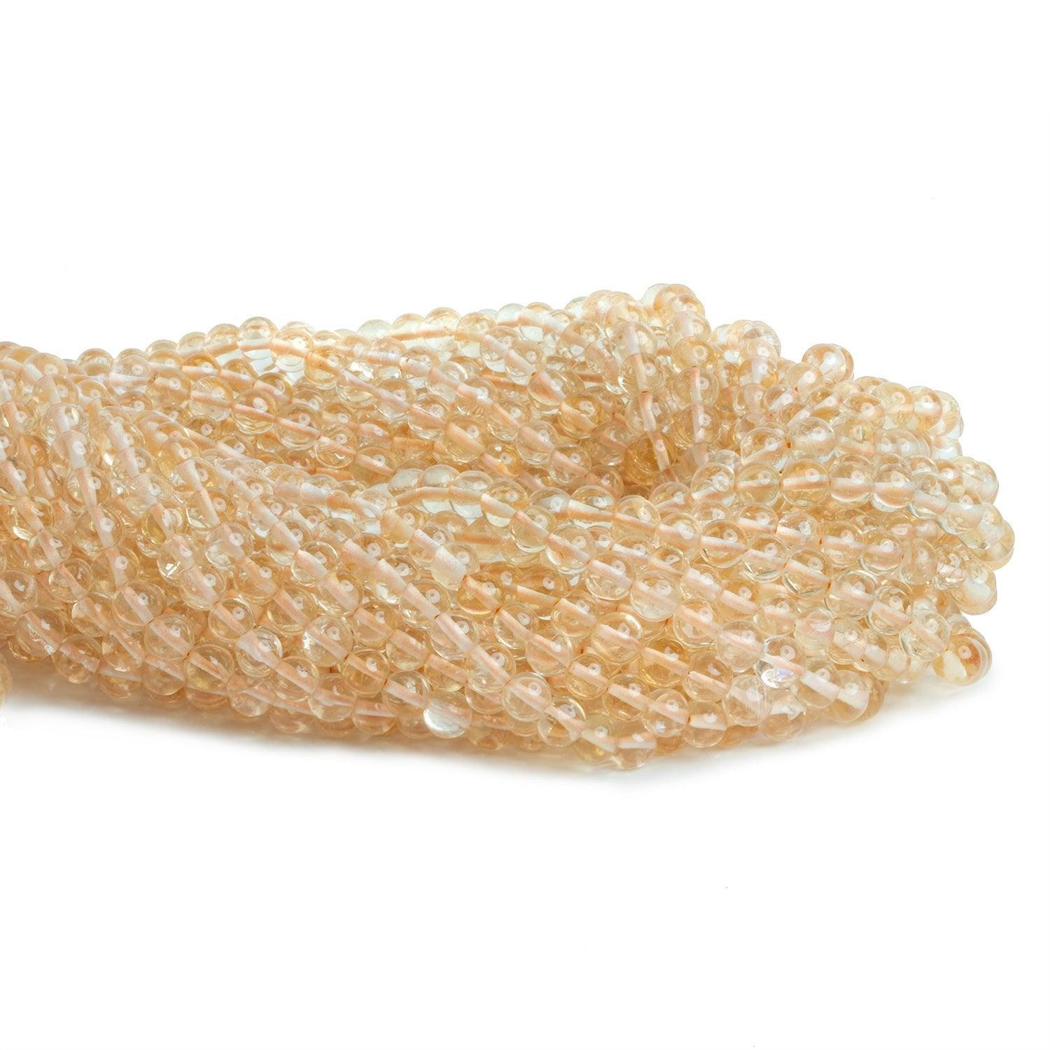 4-5mm Citrine Handcut Rounds 12 inch 70 pieces - The Bead Traders