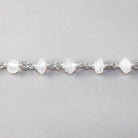 4-5mm Crystal Quartz faceted rondelle .925 Silver Chain - lot of 3ft - The Bead Traders