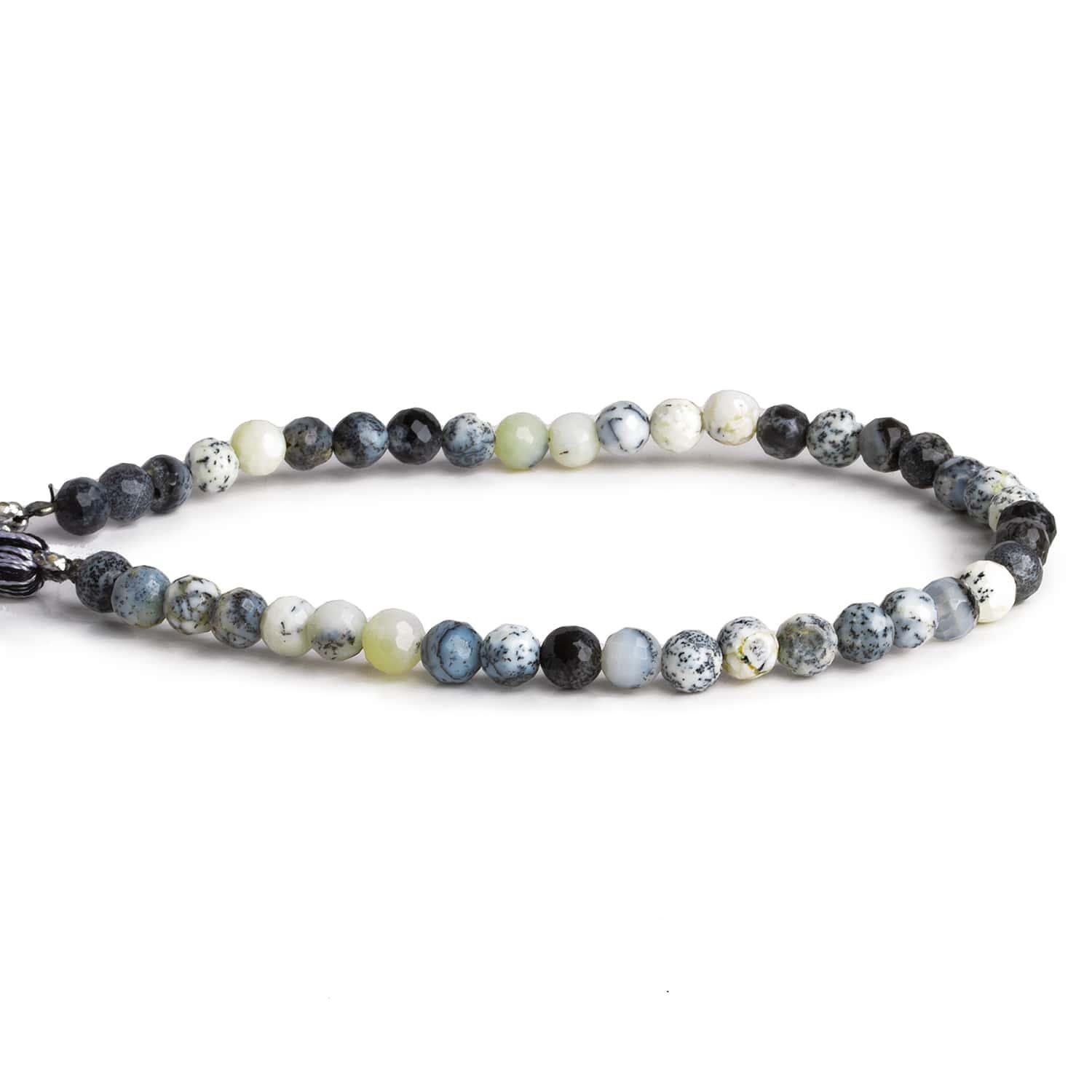 4-5mm Dendritic Opal Faceted Rounds 8 inch 40 beads - The Bead Traders