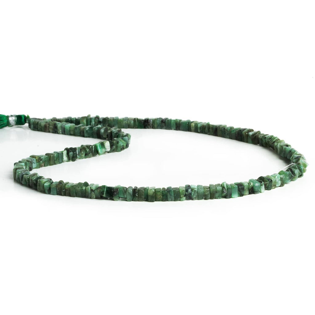 4-5mm Emerald Square Heishis 16 inch 210 pieces - The Bead Traders