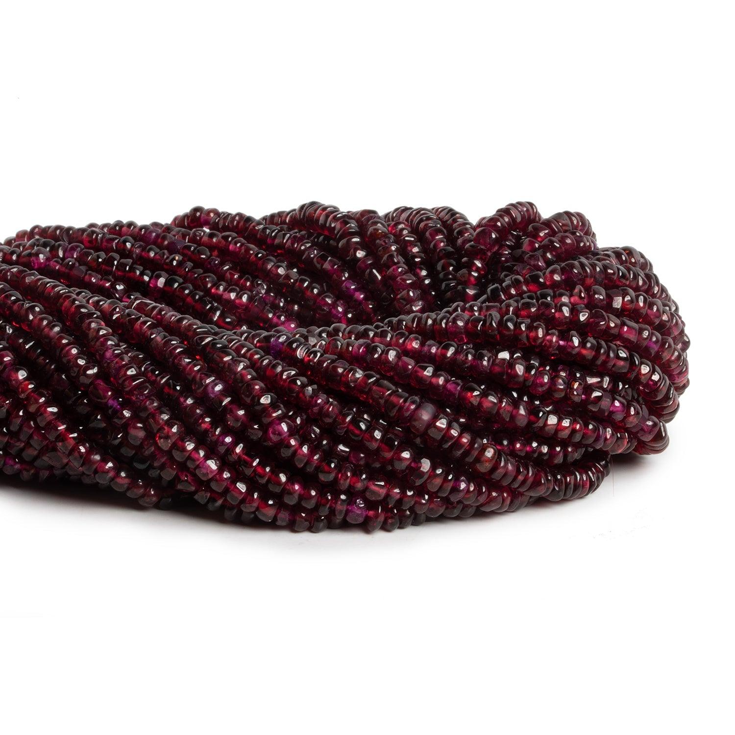 4-5mm Garnet Handcut Heishis 12 inch 120 beads - The Bead Traders