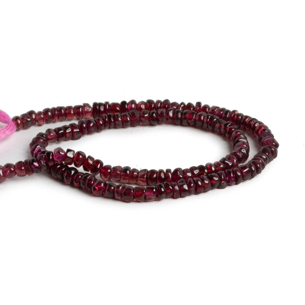 4-5mm Garnet Handcut Heishis 12 inch 120 beads - The Bead Traders