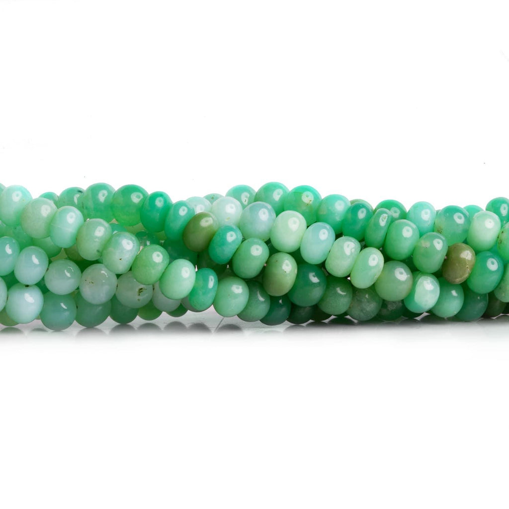 4-5mm Green Opal Plain Rondelles 18 inch 135 beads - The Bead Traders