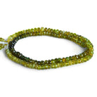 4-5mm Green Tourmaline Faceted Rondelles 14 inch 140 beads - The Bead Traders