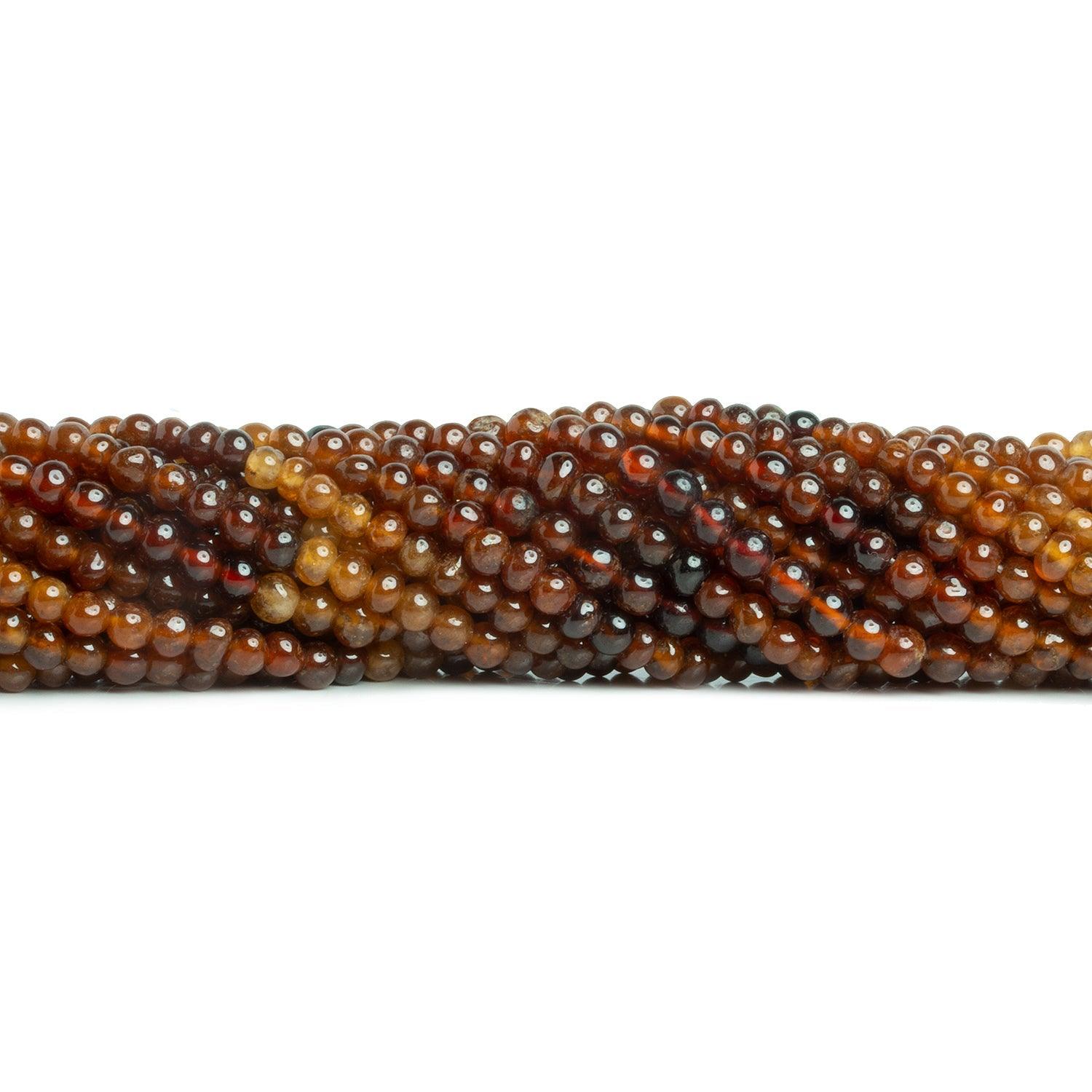 4-5mm Hessonite Garnet Handcut Rounds 12 inch 75 pieces - The Bead Traders