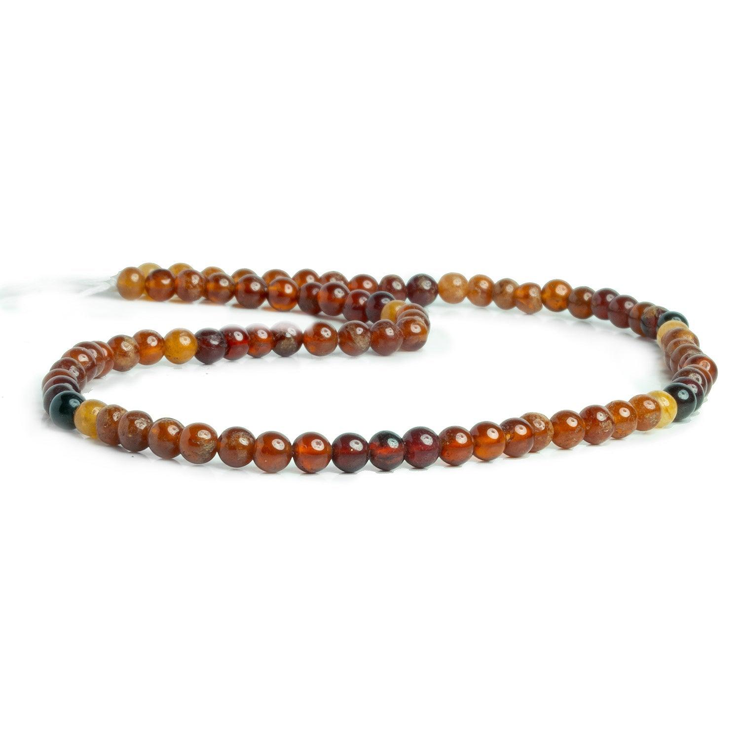 4-5mm Hessonite Garnet Handcut Rounds 12 inch 75 pieces - The Bead Traders