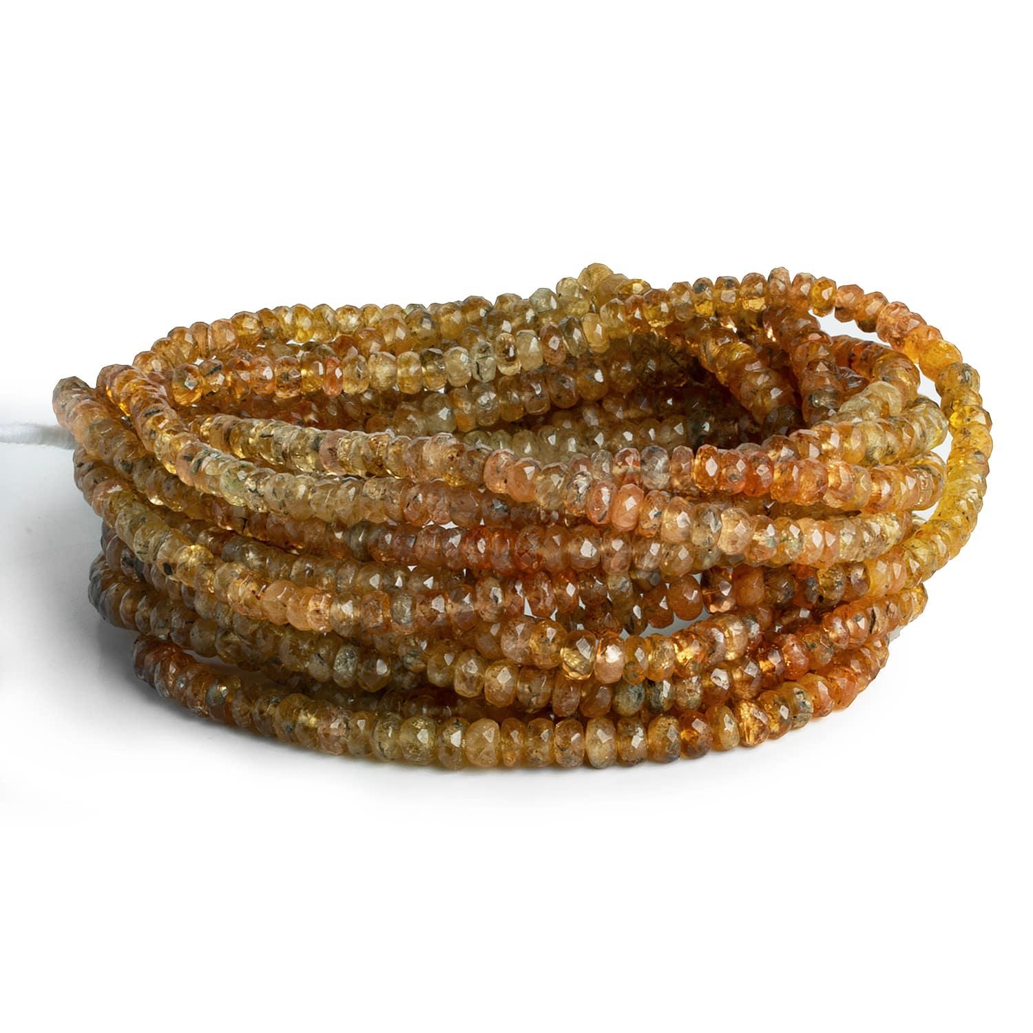 4-5mm Imperial Topaz Faceted Rondelles 18 inch 155 beads - The Bead Traders