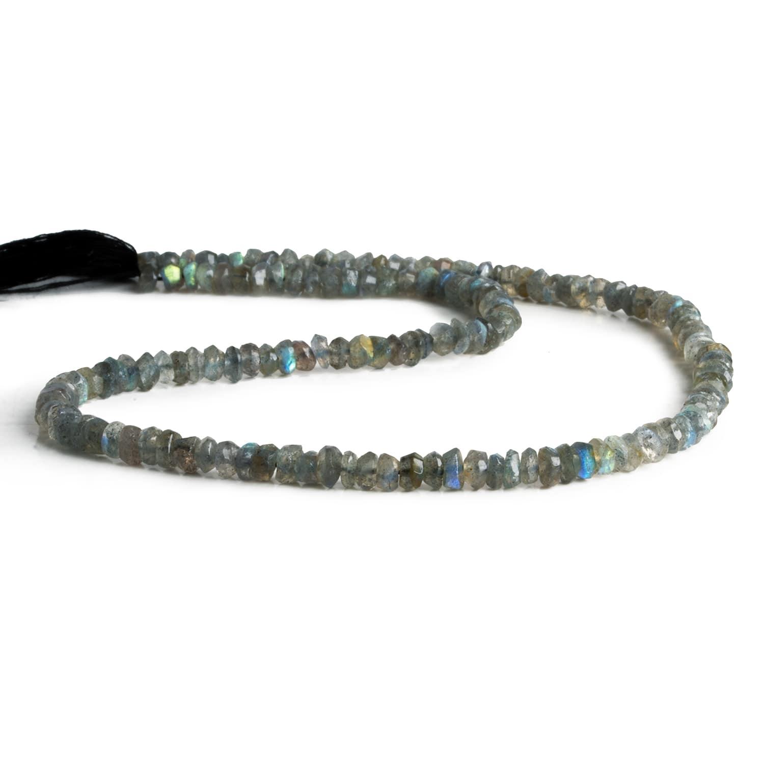 4-5mm Labradorite Faceted Rondelles 13 inch 145 beads - The Bead Traders