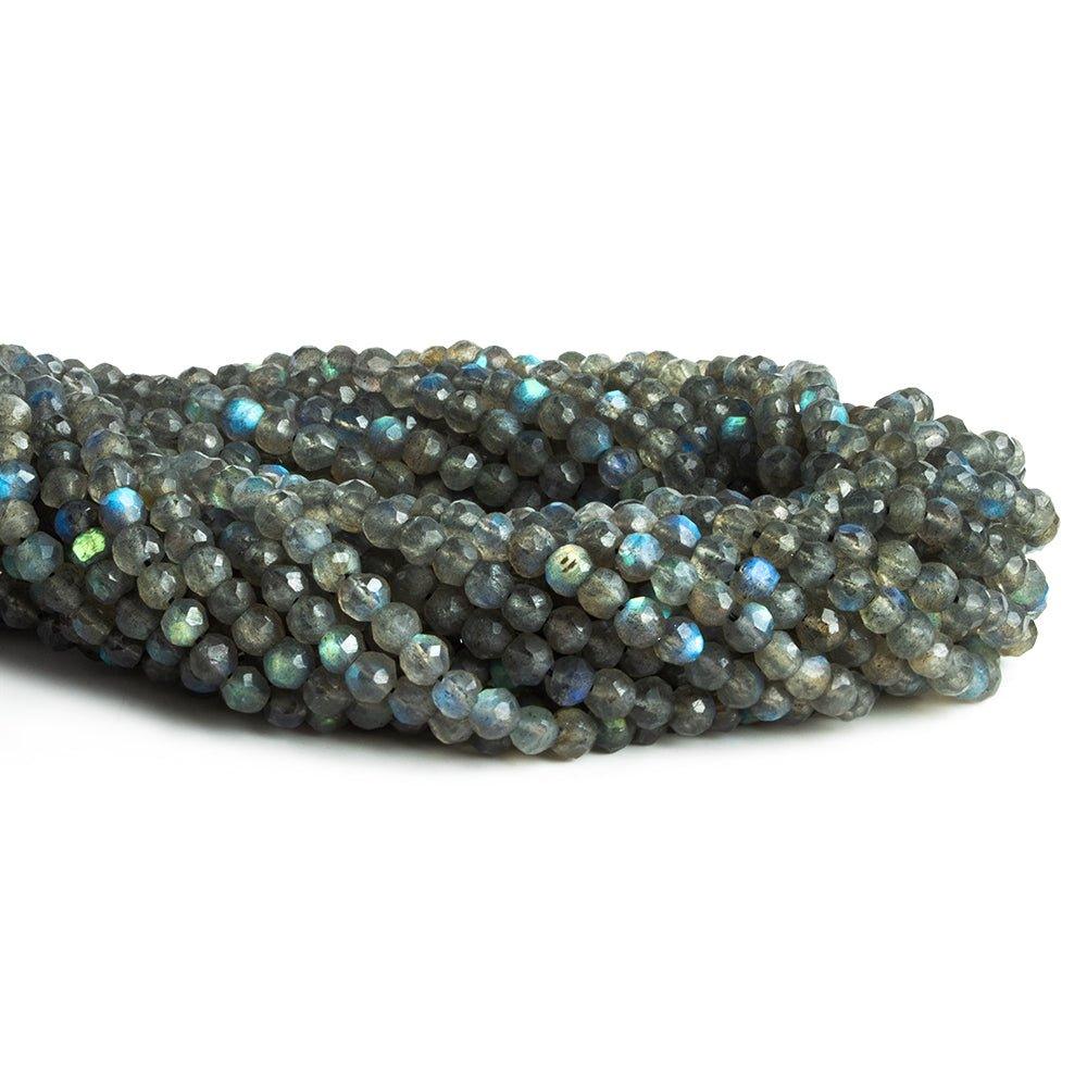 4-5mm Labradorite Faceted Round Beads 12 inch 90 pieces - The Bead Traders
