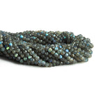 4-5mm Labradorite Faceted Round Beads 12 inch 90 pieces - The Bead Traders