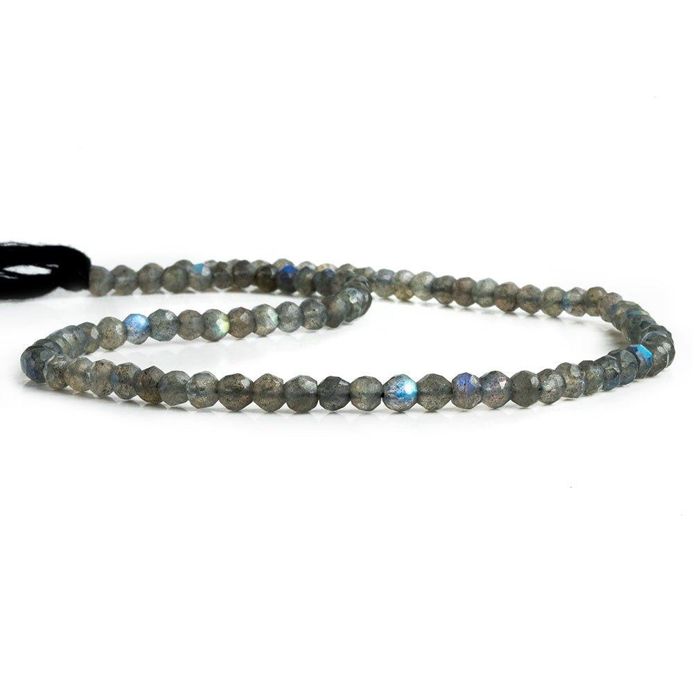 4-5mm Labradorite Faceted Round Beads 12 inch 90 pieces - The Bead Traders