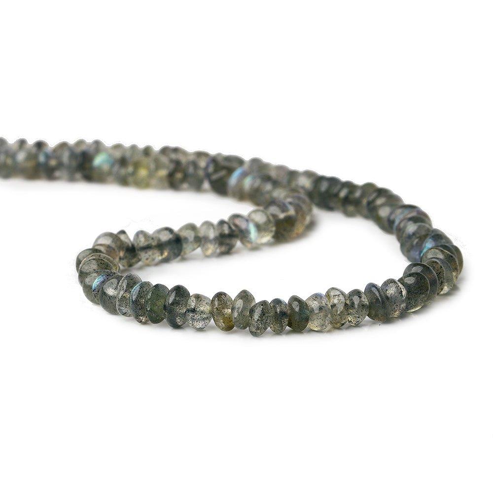 4-5mm Labradorite Native Cut Plain Rondelles 13 inch 110 beads - The Bead Traders