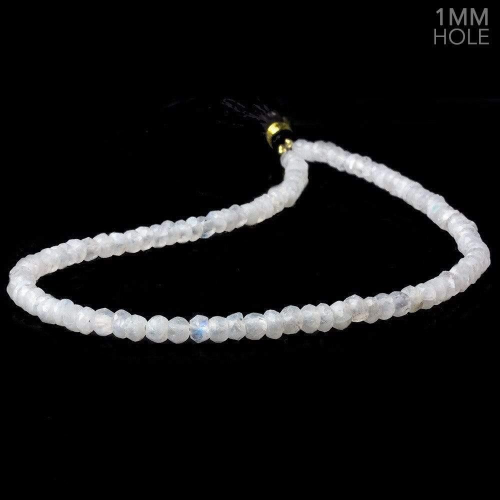 4-5mm Large hole Rainbow Moonstone Faceted Rondelle Beads 12.5 inch 100 pcs - The Bead Traders
