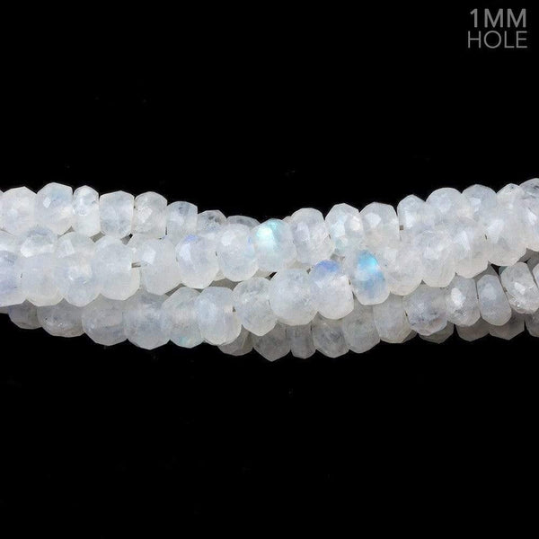 3mm Large hole Rainbow Moonstone Faceted Rondelle Beads 12.5 inch 100 pcs