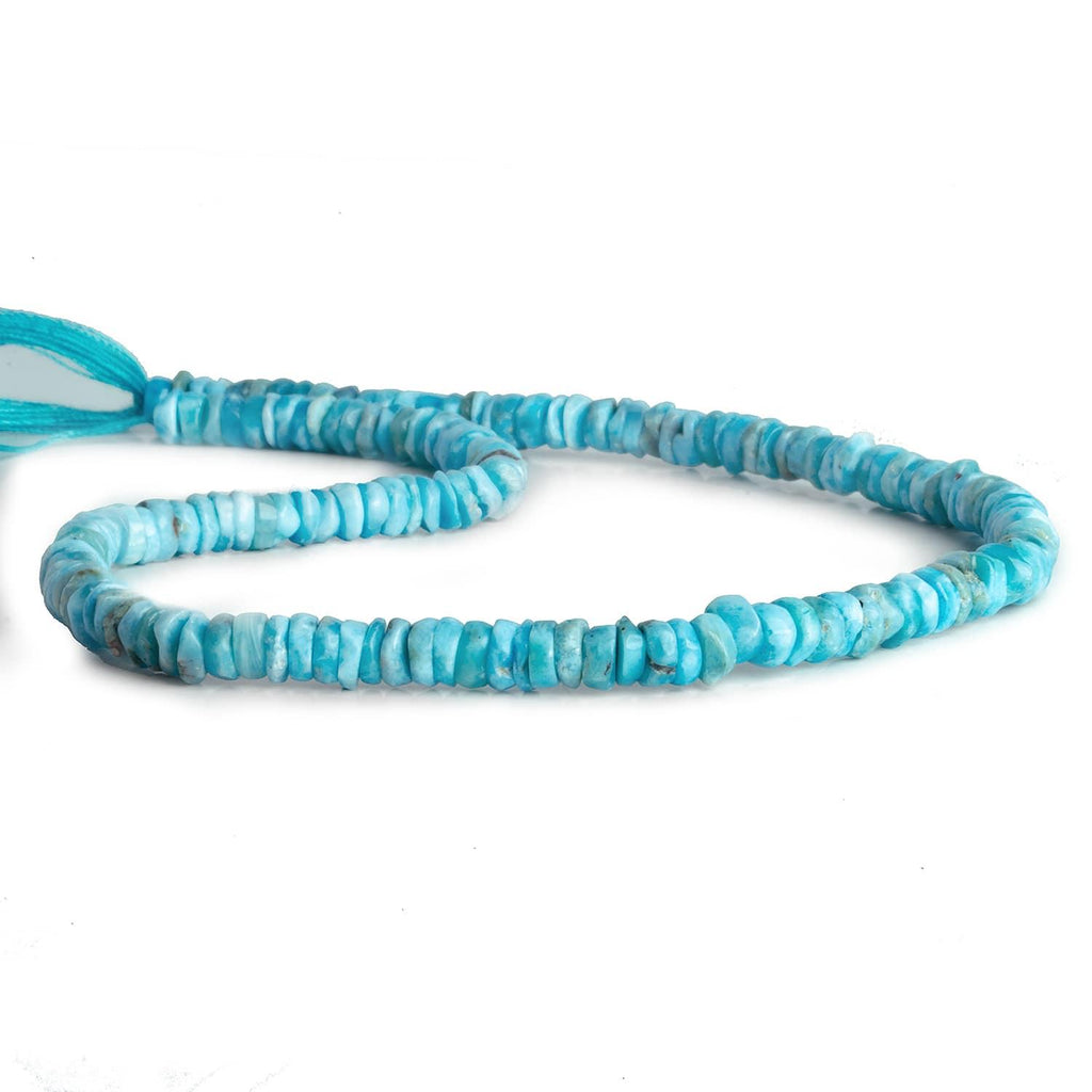 4-5mm Larimar Tumbled Heishis 12 inch 155 beads - The Bead Traders
