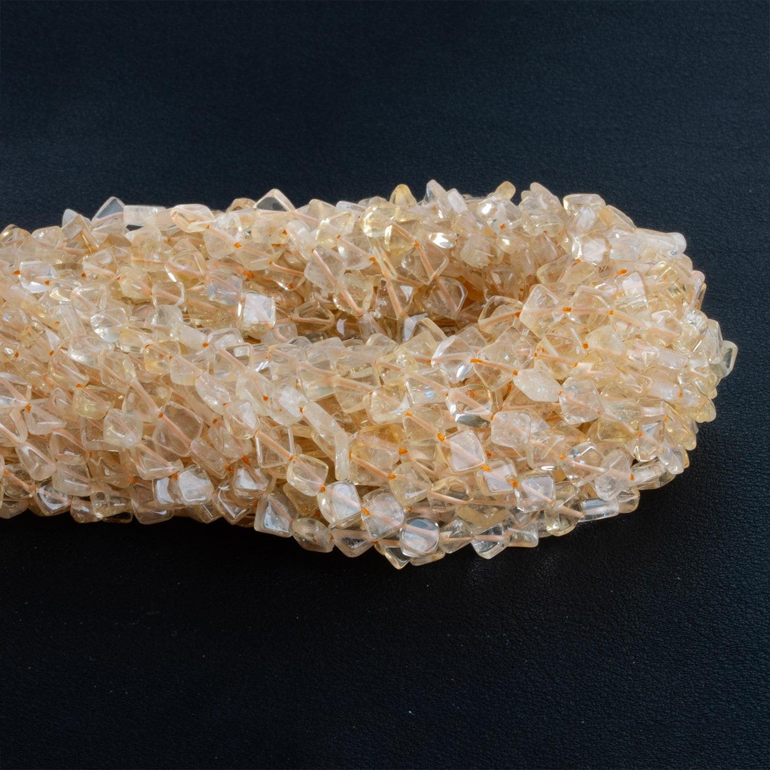 4-5mm Light Citrine Plain Diamonds 13 inch 65 beads - The Bead Traders