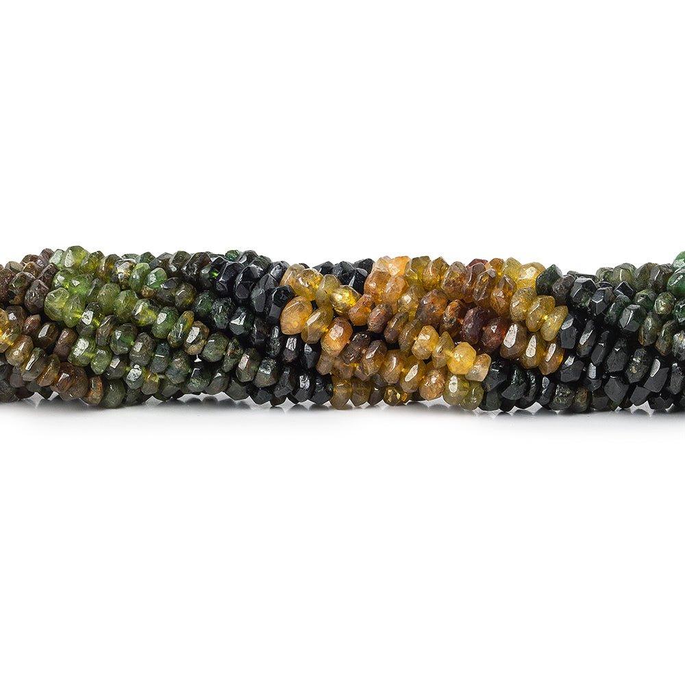 4-5mm Multi Color Tourmaline Faceted Rondelle Beads 15 inch 130 beads - The Bead Traders