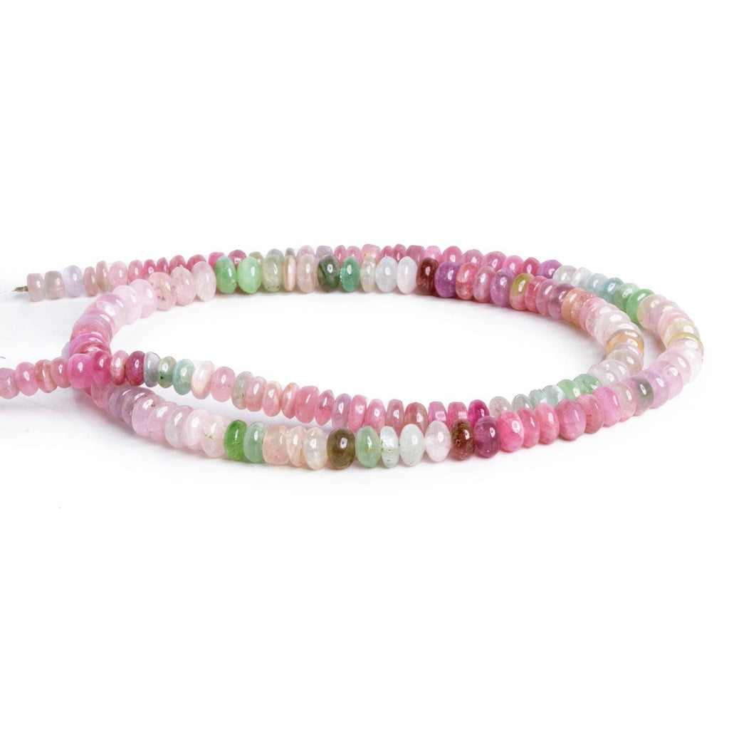 4-5mm Multicolor Tourmaline Plain Rondelles 18 inch 140 beads - The Bead Traders