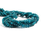 4-5mm Neon Blue Apatite plain rondelle beads 16 inches 143 pieces - The Bead Traders