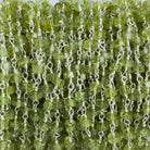 4-5mm Peridot Heishi Silver Chain 35 beads - The Bead Traders