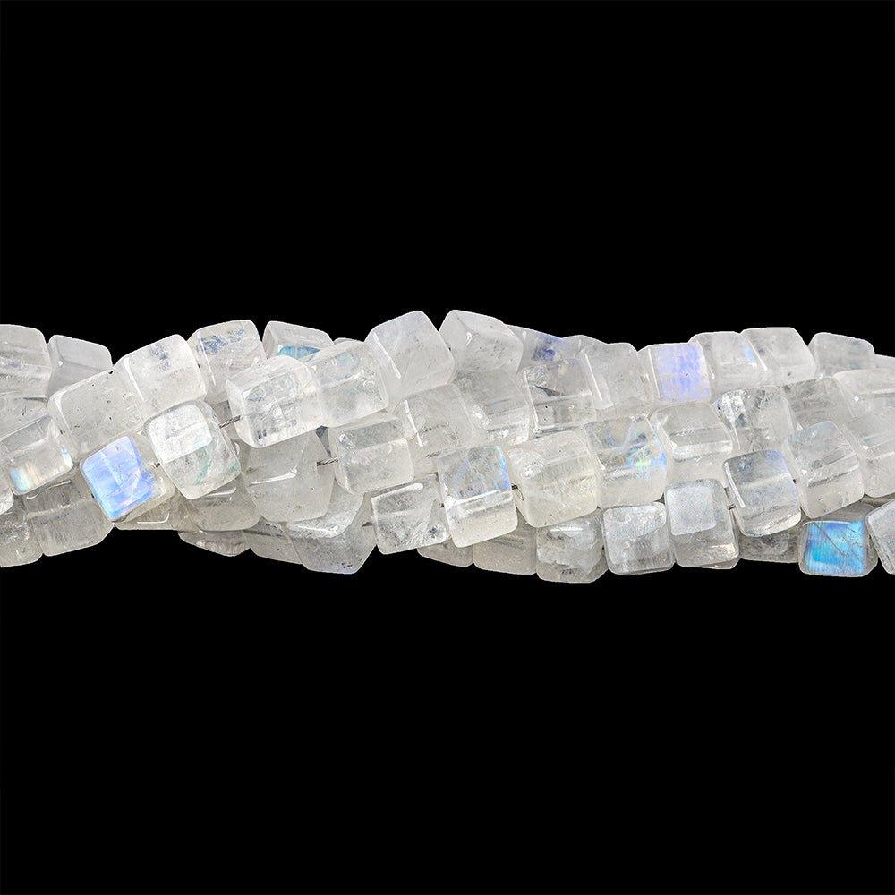 4-5mm Rainbow Moonstone Plain Cube Beads 14.5 inches 74 beads - The Bead Traders