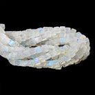 4-5mm Rainbow Moonstone Plain Cube Beads 14.5 inches 74 beads - The Bead Traders