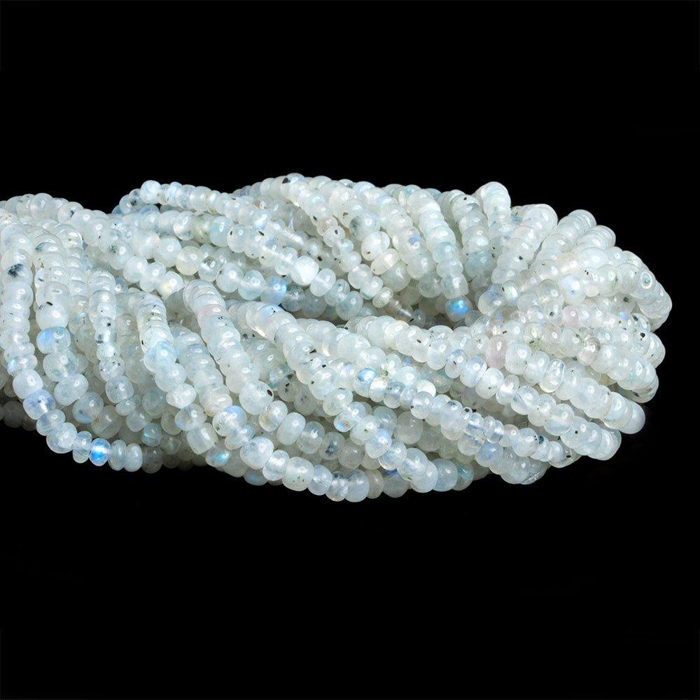 4-5mm Rainbow Moonstone Plain Rondelle Beads 12 inch 115 pieces - The Bead Traders