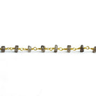 4-5mm Smoky Quartz Heishi Gold Chain 37 beads - The Bead Traders