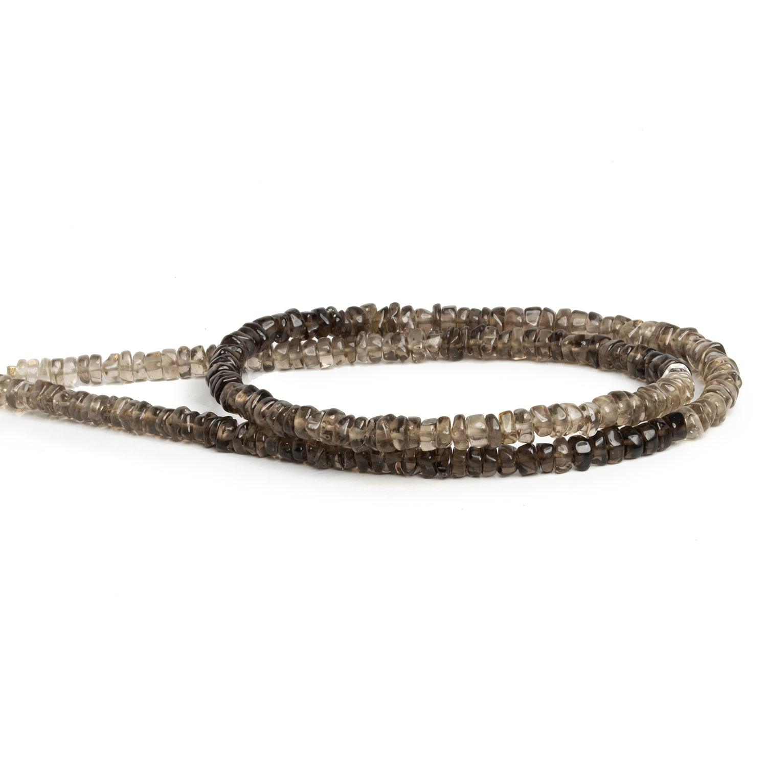 4-5mm Smoky Quartz Plain Heishis 16 inch 170 beads - The Bead Traders