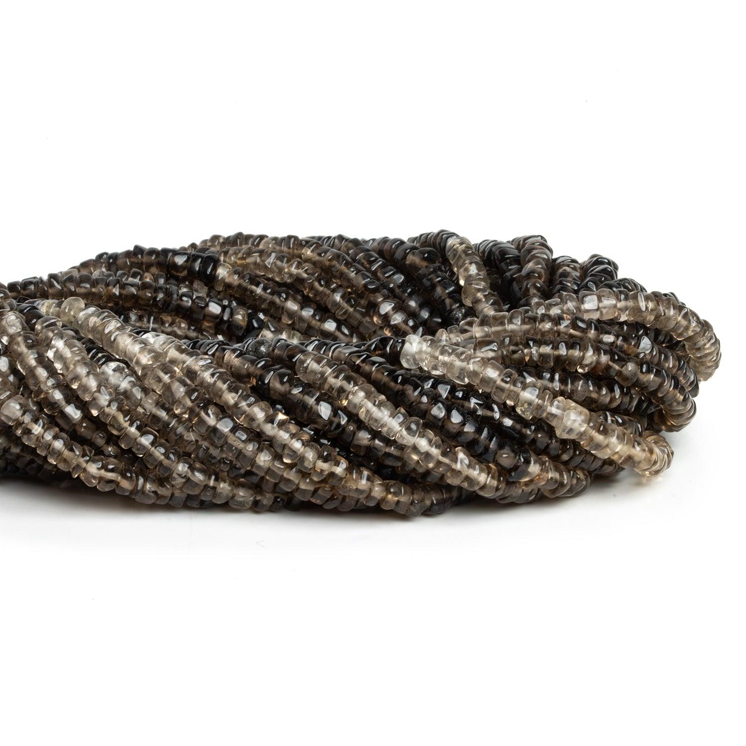 4-5mm Smoky Quartz Plain Heishis 16 inch 170 beads - The Bead Traders
