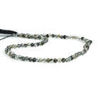 4-5mm Tourmalinated Quartz Handcut Rounds 12 inch 70 pieces - The Bead Traders