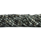4-5mm Tourmalinated Quartz Handcut Rounds 12 inch 70 pieces - The Bead Traders