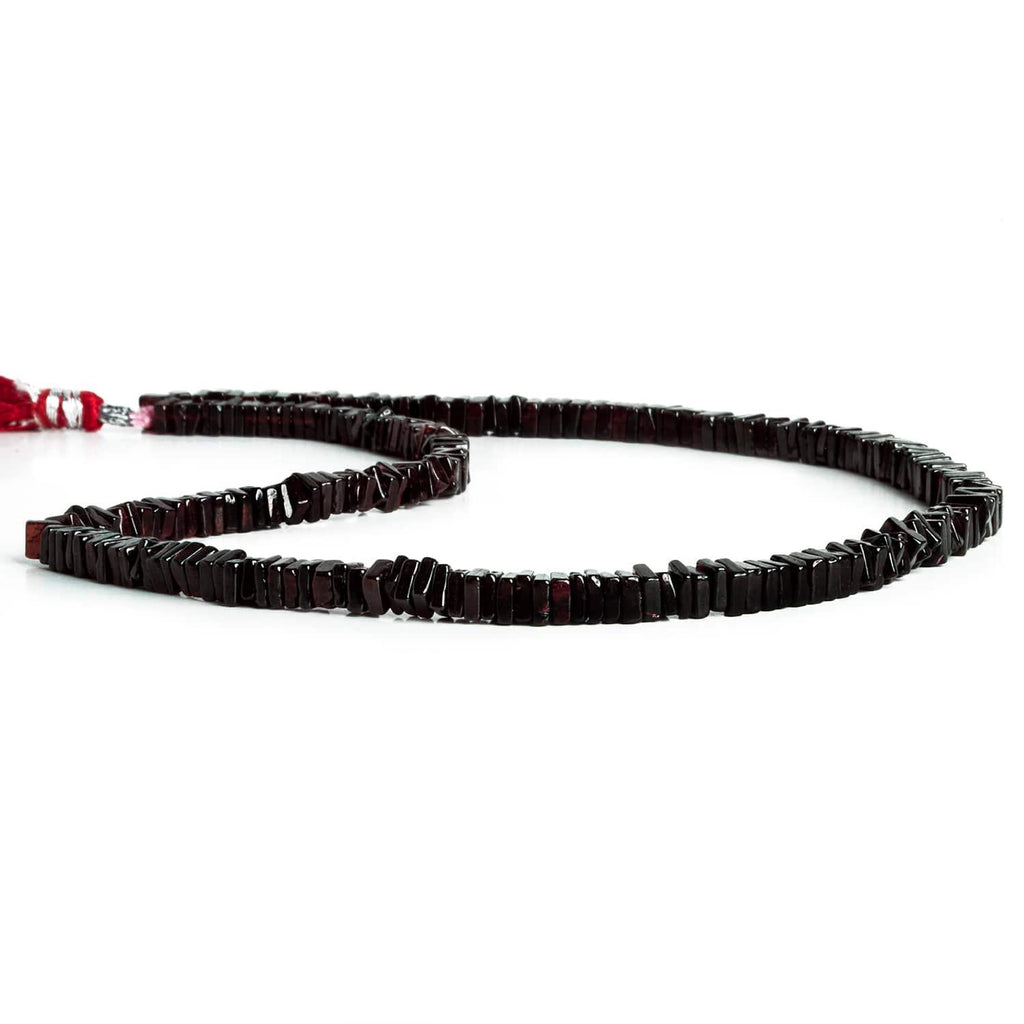4-6mm Dark Garnet Square Heishis 16 inch 220 pieces - The Bead Traders