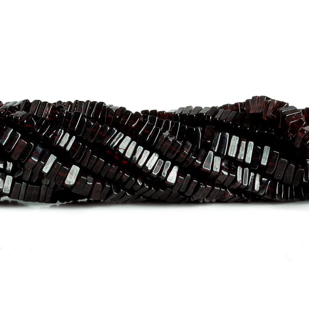 4-6mm Dark Garnet Square Heishis 16 inch 220 pieces - The Bead Traders