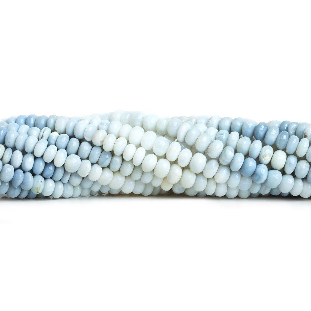 4-6mm Denim Blue Opal Plain Rondelle Beads 18 inch 155 pieces - The Bead Traders