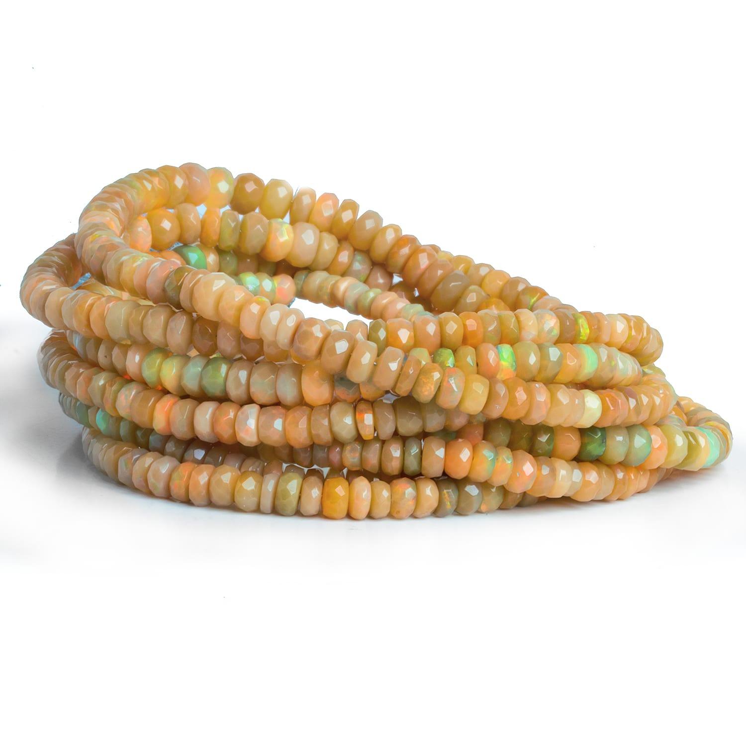 4-6mm Ethiopian Opal Faceted Rondelles 16 inch 140 beads - The Bead Traders
