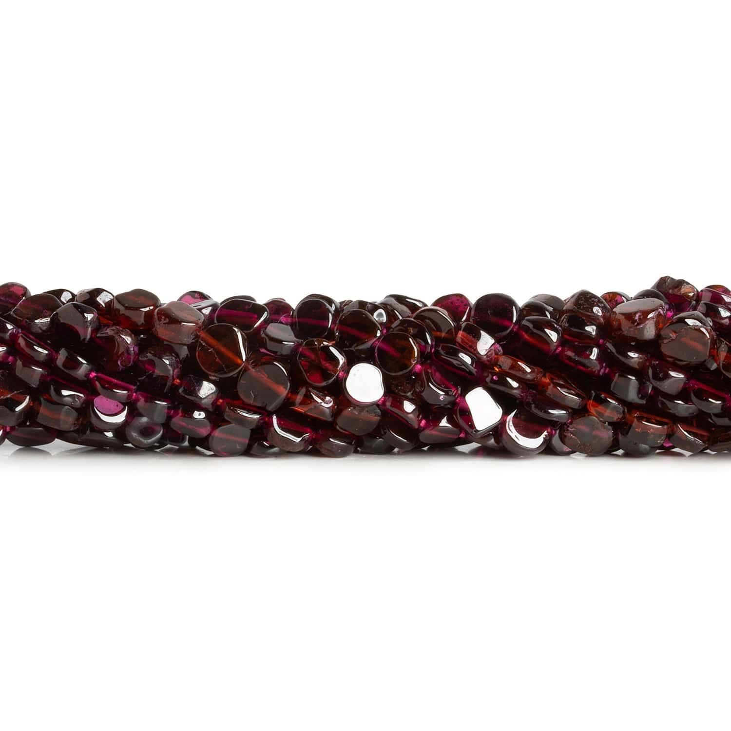 4-6mm Garnet Plain Coins 14 inch 61 beads - The Bead Traders