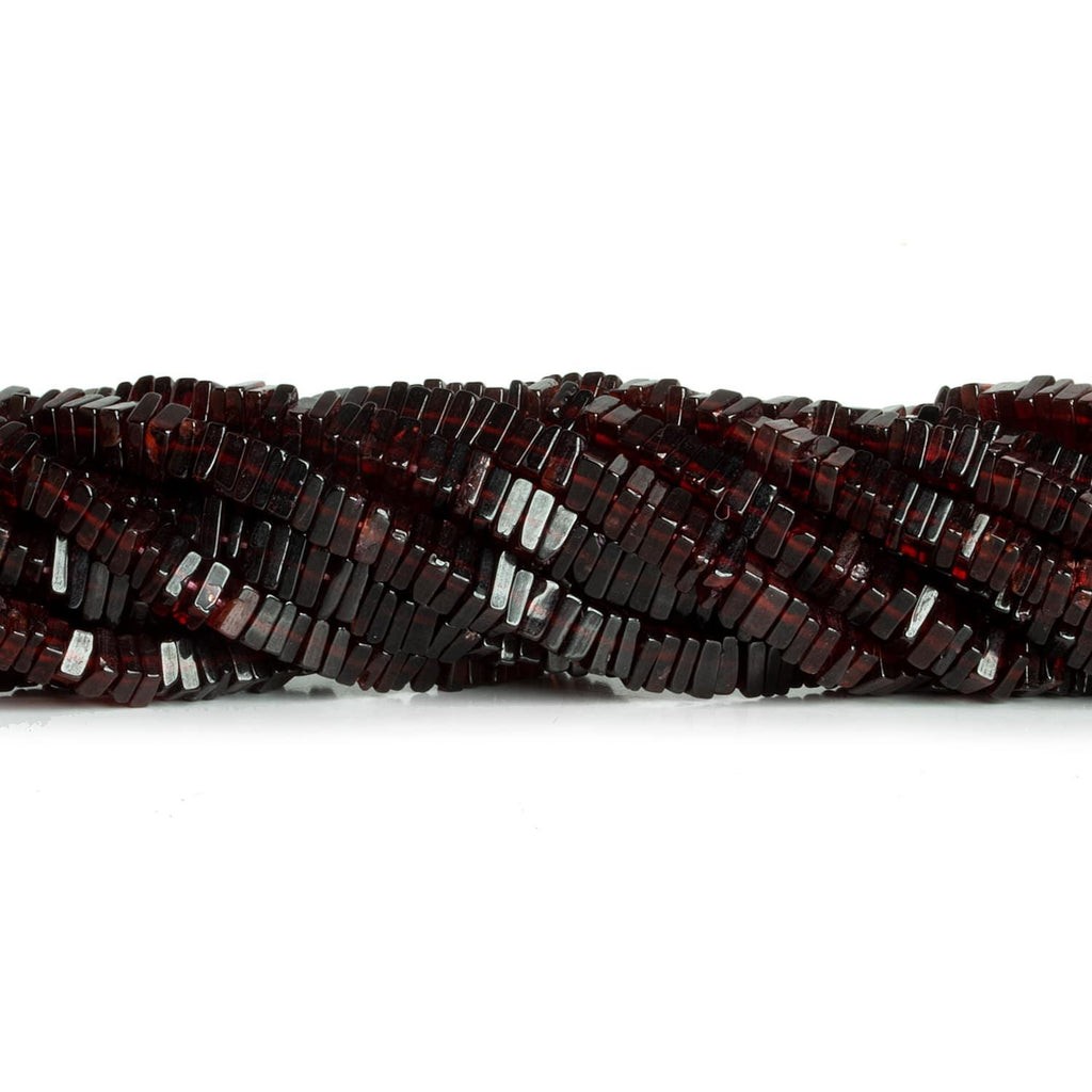 4-6mm Garnet Square Heishis 16 inch 210 pieces - The Bead Traders