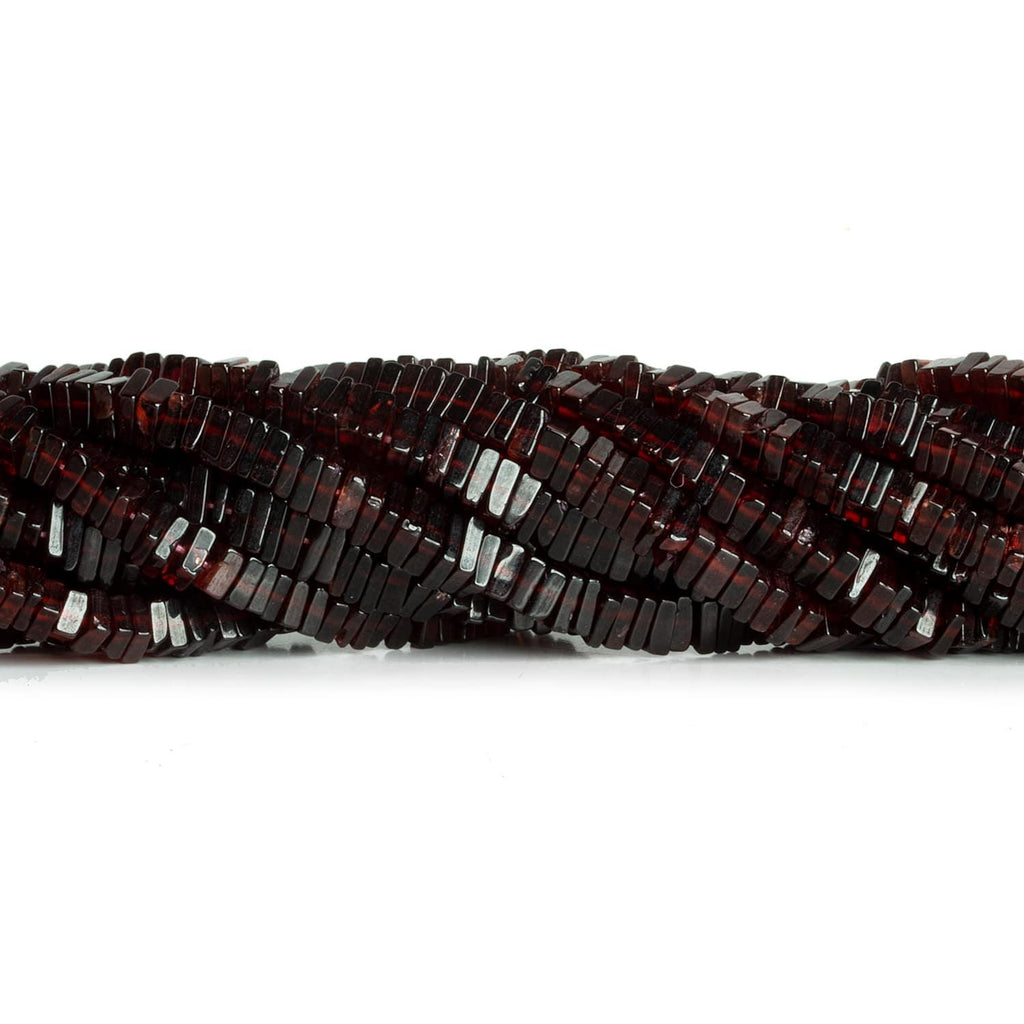 4-6mm Garnet Square Heishis 16 inch 210 pieces - The Bead Traders