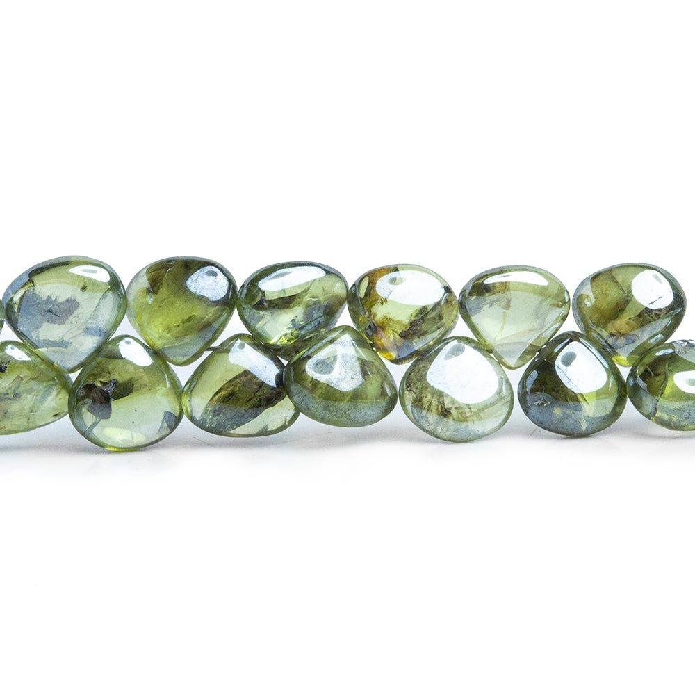 4-6mm Mystic Prehnite Plain Heart Beads 8 inch 54 pieces - The Bead Traders