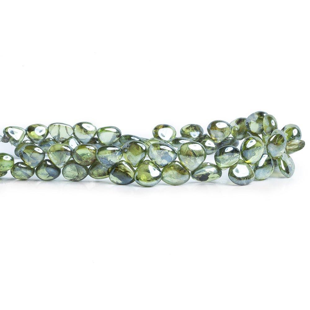 4-6mm Mystic Prehnite Plain Heart Beads 8 inch 54 pieces - The Bead Traders