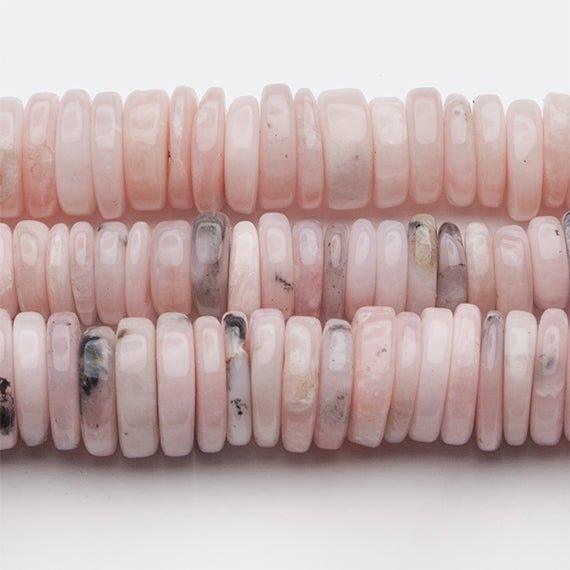 4-6mm Pink Peruvian Opal Plain Heishi Beads 16 inch 245 pieces - The Bead Traders
